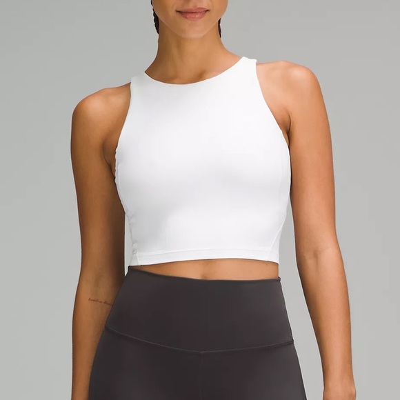 lululemon athletica Tops - lululemon athletica white align high neck crewneck tank top